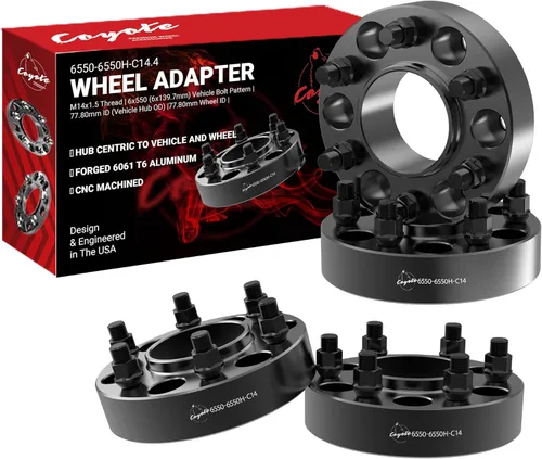 Miniatura 22 de Wheel Accessories Parts 4 adaptadores de espaciadores de rueda centrados en buje de 6 x 5.5, 0.236 x 5.500 in, 1.25 pulgadas de grosor, 3.063 in