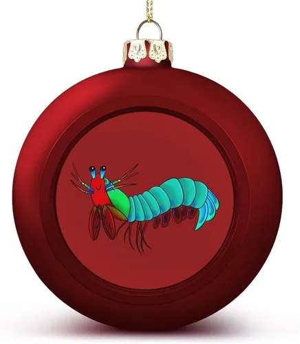 Esfera colorida de Navidad de camarón de Mantis, adornos colgantes inastillables para árbol de Navidad, chimenea, decoración de fiesta, 1 unidad
