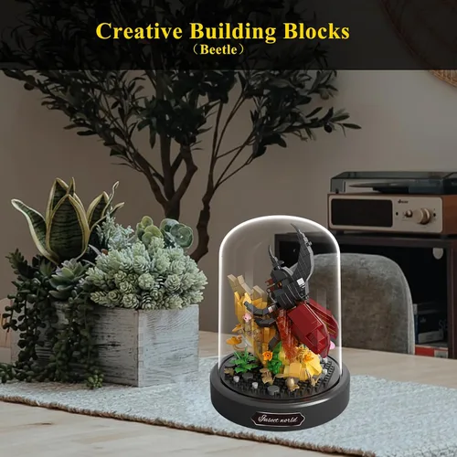 Miniatura 2 de Juego de construcción de bonsái de plantas de insectos, conjunto de mini animales amigos para adultos, regalo de colección de insectos para niños