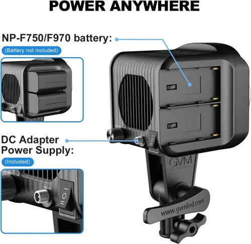 Miniatura 2 de GVM - Luz de video de 80 W, iluminación continua para fotografía con soporte Bowens, 5600K, 44100Lux/1.6 ft luz de estudio con aplicación, CRI 97+ 8
