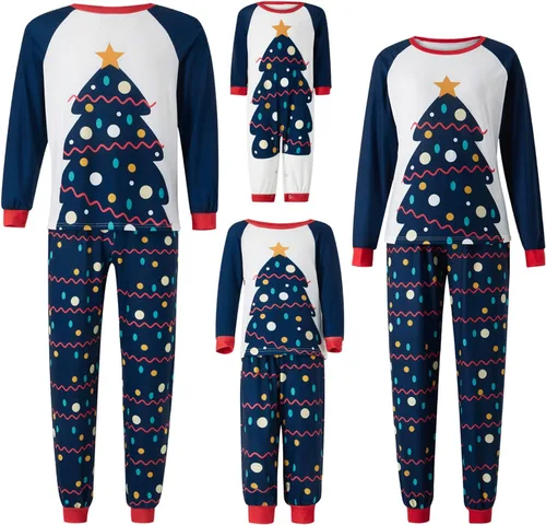 Miniatura 5 de OAKFashion Conjuntos de Pijamas Familiares de Navidad, Pijamas Familiares a Juego de Navidad Ropa de Dormir Pjs