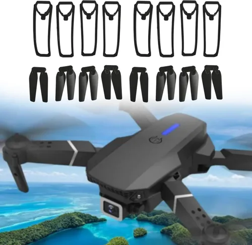 Miniatura 2 de Simhoa Hélices Piezas de repuesto de alta resistencia con protectores de hélice Drone Accesorios para E88Pro E88, 2