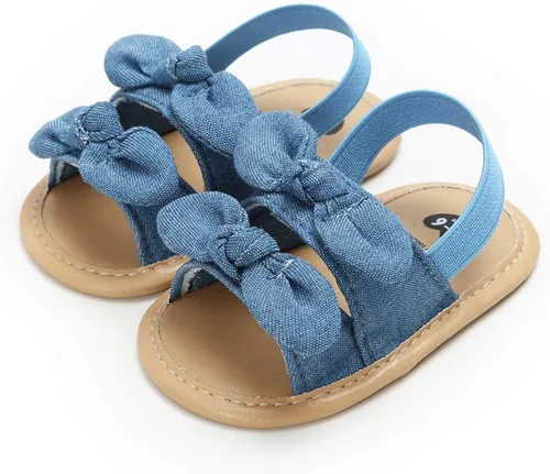 Miniatura 4 de COSANKIM Sandalias de verano para bebés y niñas con suela suave de flores, zapatos de vestir para cuna, recién nacidos, para recién nacidos