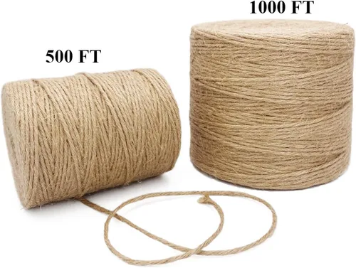 Miniatura 2 de Cuerda de yute de 1000 pies de 0.118 in de grosor natural para jardín, cuerda resistente para jardinería, agrupación, manualidades, manualidades