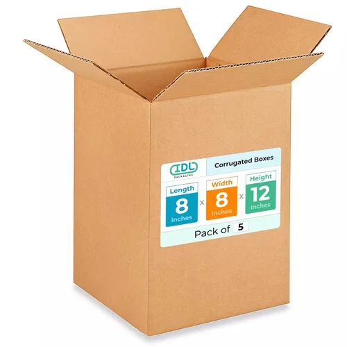 Cajas pequeñas de mudanza y envío de 8 x 8 x 12 pulgadas (paquete de 5) – Extra resistentes 200 libras frente a las regulares – Cajas de embalaje de