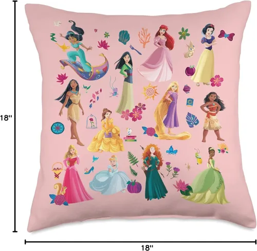 Miniatura 4 de Disney Almohada rosa con estampado mágico de princesa