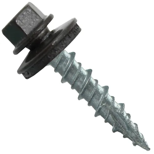 Miniatura 37 de Tornillos para techo de metal: (250) 10 x 1 sin pintura galvanizados con cabeza hexagonal para techo de chapa. Tornillos autoiniciados de metal