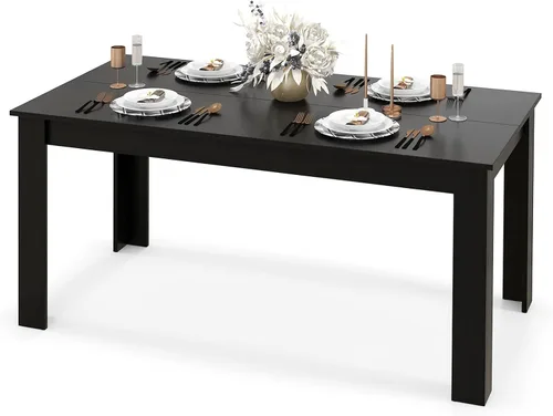 Miniatura 10 de GOFLAME Mesa de comedor para 4 a 6 personas, mesa de cocina moderna de 63 pulgadas con patas en forma de L, capacidad de peso de 330 libras, mesa