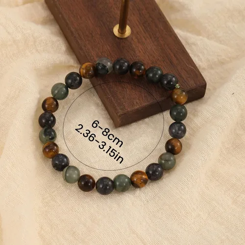 Miniatura 89 de Crystal Vibe Pulseras de cuentas de 0.315 in para mujeres y hombres, pulseras de cristal con piedras preciosas naturales, tamaño elástico ajustable