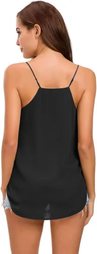 Miniatura 24 de Camiseta de chifón con tirantes delgados ajustables y cuello en V