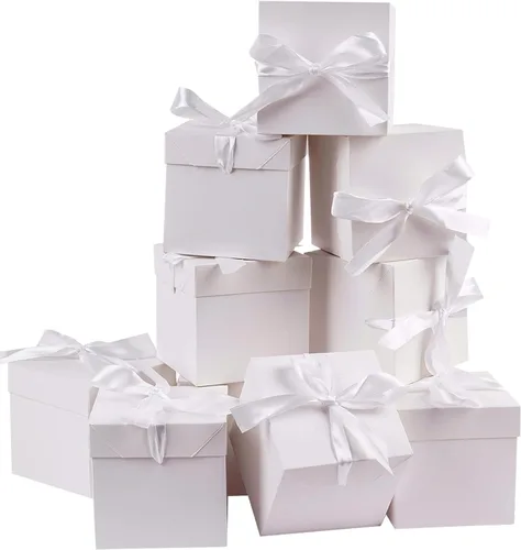Miniatura 9 de Elephant-package Paquete de 12 cajas de regalo pequeñas con tapas, cajas de regalo rojas con cinta para Navidad, día de San Valentín, embalaje