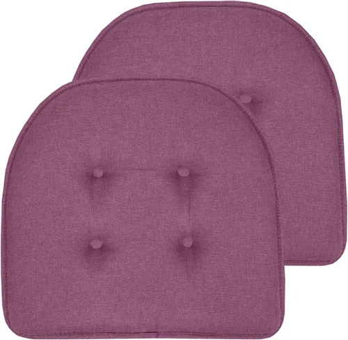 Miniatura 43 de Sweet Home Collection - Cojín de espuma viscoelástica para silla con capitoné, antideslizante, parte trasera de goma, en forma de U, 17 x 16 Piel