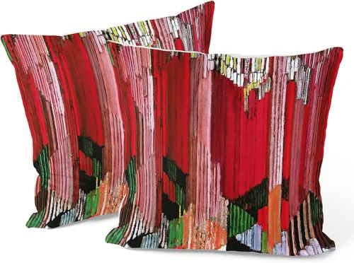 Berkin Arts Frantisek Kupka - Juego de 2 fundas de almohada cuadradas decorativas diseñadas con arte abstracto, mezcla de poliéster, 18 x 18