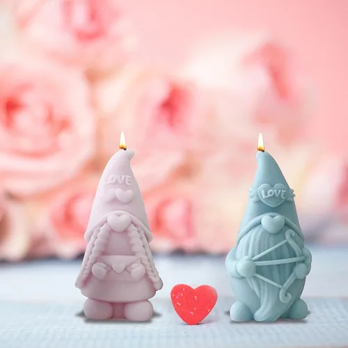 Miniatura 6 de Moldes de vela de silicona de gnomos de San Valentín para hacer velas, molde de fundición de silicona 3D para enanos, moldes de resina epoxi de yeso