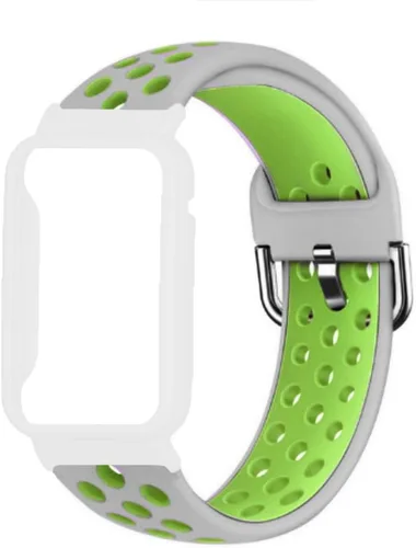Miniatura 2 de Senter Correa de silicona suave de repuesto compatible con Huawei Band 7 Pro Smart Watch Gris/Verde