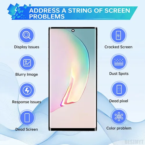 Miniatura 4 de Para Samsung Galaxy Note 10 Plus 5G OLED Reemplazo de pantalla con Aura Marco Blanco Pantalla OLED Touch Digitalizador Montaje Completo Fix Glass