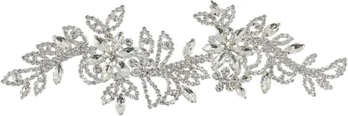 Miniatura 8 de Jerler Apliques de diamantes de imitación, elegante cinturón de diamantes de imitación de cristal plateado que cose en el cinturón nupcial