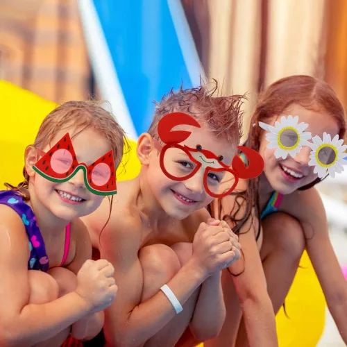 Miniatura 2 de Suloli Gafas de sol para fiesta, 6 pares de divertidos accesorios de disfraces tropicales para fiestas de verano, anteojos novedosos para niños
