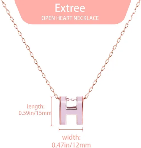 Miniatura 5 de EXTREE Collar con colgante de letra de moda para mujer, delicado collar chapado en oro de 18 quilates