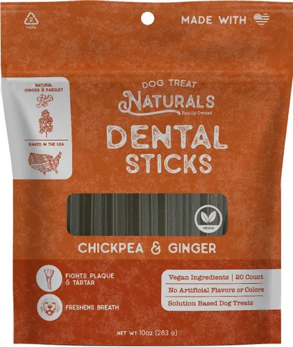 Miniatura 10 de Dog Treat Naturals Palitos dentales de garbanzos y albahaca de 10 onzas, 20 unidades Golosinas dentales masticables para perros pequeños, medianos