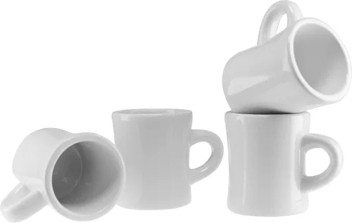 Miniatura 7 de Culver Taza de cerámica retro estilo restaurante de 10 onzas, asa en forma de C de dos dedos (Blanco, 1)