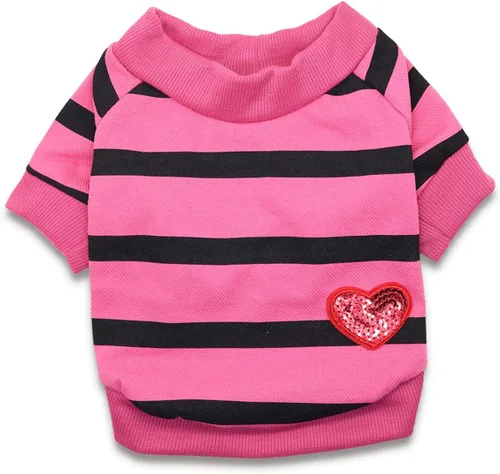 Miniatura 11 de Ropa para Bulldog Francés Camiseta para Perros Pequeños Camiseta de Verano a Rayas para Cachorros, XS, Azul
