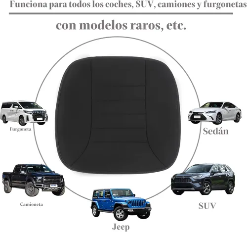 Miniatura 5 de kingphenix Cojín de asiento de coche con espuma viscoelástica de 1.2 pulgadas, cojín de asiento para coche y silla de oficina (negro)