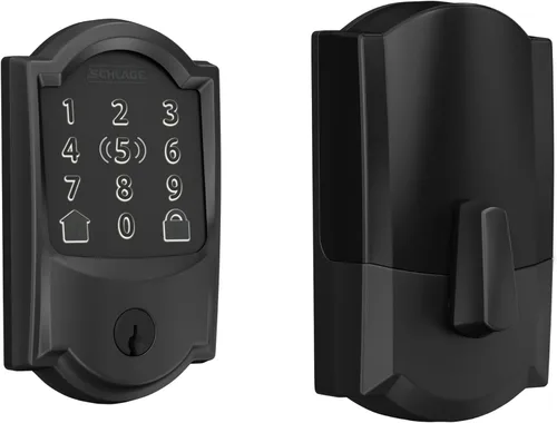 Miniatura 12 de Schlage BE499WB CAM 716 Encode Plus WiFi Cerrojo de seguridad inteligente con cerradura de entrada sin llave y pantalla táctil con moldura Camelot