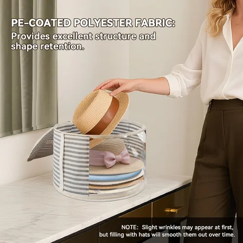 Miniatura 4 de Bolsa Organizadora de Sombreros ComfortKeeper de 1 Paquete con Ventana Transparente, Capacidad para hasta 7 Sombreros, Organizador de Sombrero