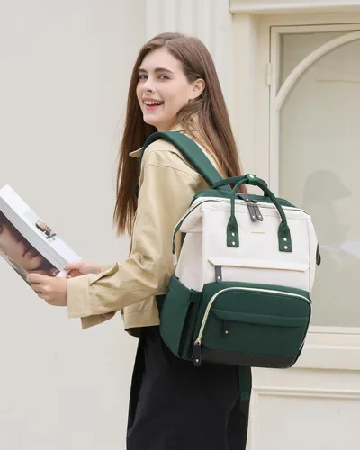 Miniatura 6 de LOVEVOOK - Mochila para computadora portátil de 15.6 pulgadas para mujeres, mochila de gran capacidad para trabajo y negocios, bolsa impermeable