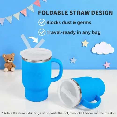 Miniatura 6 de Taza de Bella's Friends Handy Mini – Adorable taza sippy para niños pequeños de 9 oz, interior de acero inoxidable y cuerpo de silicona, a prueba