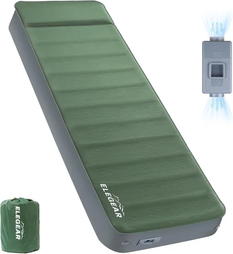 Miniatura 17 de Elegear - Almohadilla de dormir de aire y espuma para acampar, almohadilla de colchón de camping HexaFoam con bomba de pie incorporada, almohadilla