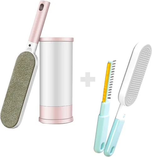 Miniatura 2 de 2 cepillos de pelusa para ropa, removedor de pelo de perros y gatos para ropa sucia, removedor de pelusa autolimpiante para cama, sofá, abrigo
