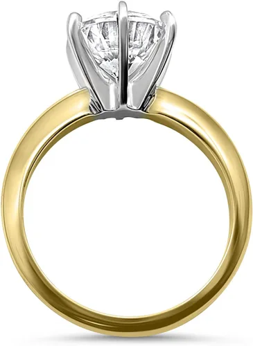 Miniatura 4 de Anillo de oro amarillo con circonita cúbica de 14 quilates y 6 puntas