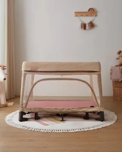 Miniatura 7 de Blissful Diary Sábanas de Muselina para Mini Cuna, Sábanas Ajustables de Colchón para Corralito Pack N Play, Algodón Suave para Niños y Niñas, Rosa