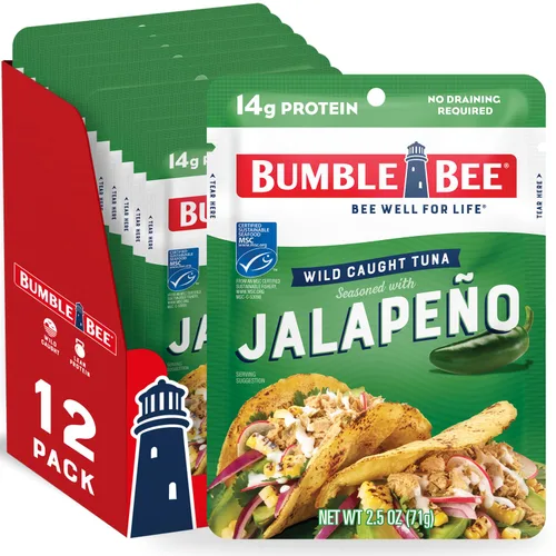 Miniatura 15 de Bumble Bee - Atún sazonado con hierbas y especias mediterráneas, sobre de 71 g - Listo para comer - Paquete de atún capturado de forma salvaje - 14