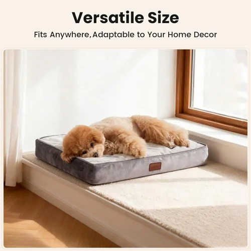 Miniatura 5 de OhGeni Cama ortopédica impermeable para perros pequeños, funda extraíble lavable a máquina en tela fácil de limpiar, espuma de alta densidad y asa