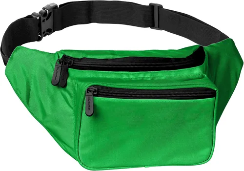 Riñonera para hombres y mujeres Riñonera Riñonera ligera para viajes, deportes, senderismo, Verde - Sólido, talla única