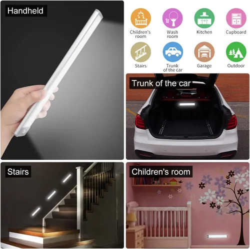 Miniatura 6 de Luz LED con sensor de movimiento, iluminación debajo del mostrador, luces nocturnas de cocina recargables por USB, luz alimentada por batería, luz