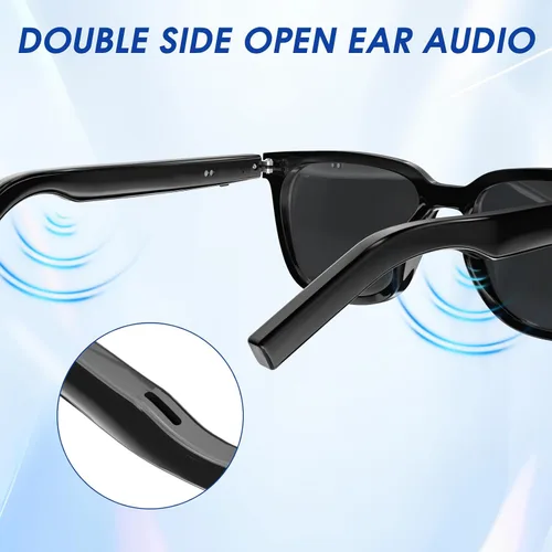 Miniatura 7 de Lentes inteligentes – Lentes de sol con Bluetooth fotocromáticos y anti luz azul, protección UV, llamadas manos libres y audio, asistente de voz