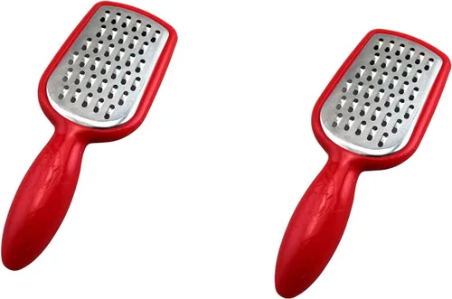 Mini rallador de acero inoxidable para queso, ajo, nuez moscada, chocolate, 5 pulgadas, sin BPA Rojo