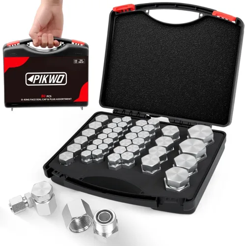 Miniatura 8 de JIC y ORFS Master - Kit de tubo de manguera y tapón hidráulico industrial JIC y ORFS Master de 160 piezas, roscado de precisión en ORFS y tamaños