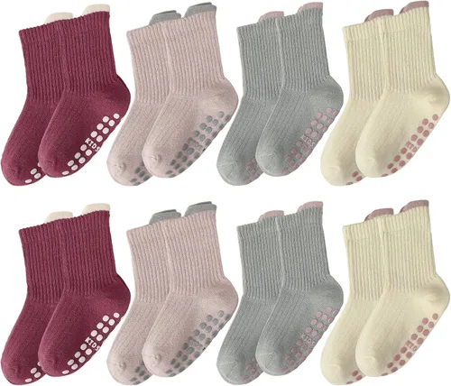 Miniatura 11 de 6/8 Pairs Toddler Baby Grippy Socks, Cute Seamless Non Slip Grip Ankle Socks for Toddler Girls Boys Kids, 1-5 Y