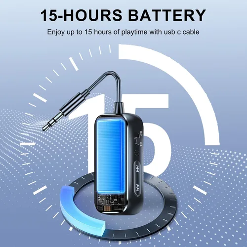 Miniatura 8 de Receptor transmisor Bluetooth 5.4 2 en 1/Mini adaptador de audio inalámbrico portátil para TV/avión/gimnasio a auriculares inalámbricos de baja