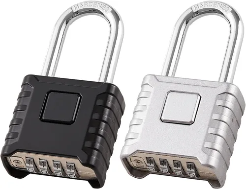 Miniatura 9 de 1 cerradura de combinación de 4 dígitos resistente, desbloqueo con un toque, función antierror, candado grande impermeable de alta seguridad