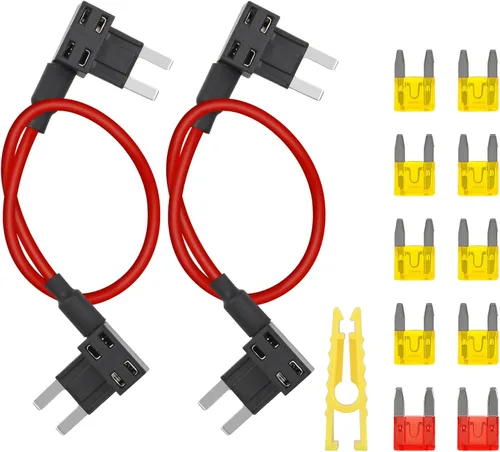 Miniatura 14 de Nilight Portafusibles para añadir a un circuito, adaptador de llave de fusible Mini ATM APM Blade, paquete de 10, 2 años de garantía 10 piezas mini