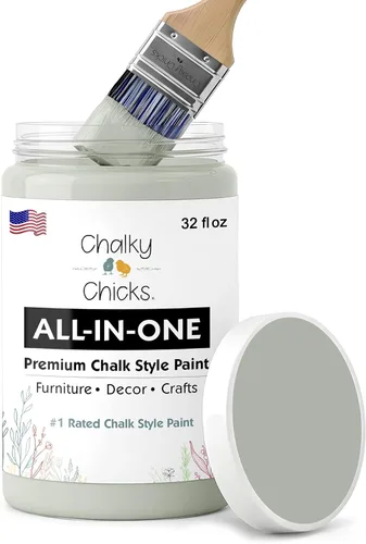 Miniatura 99 de Chalky Chicks - Pintura mate a la tiza, no requiere lijado, 4 onzas líquidas, color gris oscuro (Gun Metal Gray), para muebles, pintura sin Gris