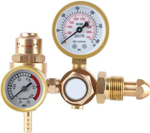 Miniatura 2 de Regulador de soldadura de gas para argón CO2 Dispositivo de medición de alta presión de 4500 PSI con medidor de flujo Regulador de gas soldador