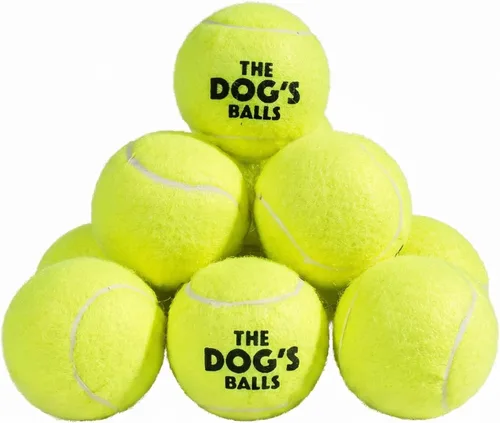 Miniatura 16 de The Dog's Balls Pelotas de tenis para perros para perros, color azul, paquete de 12 pelotas de fieltro no abrasivas, núcleo de goma resistente