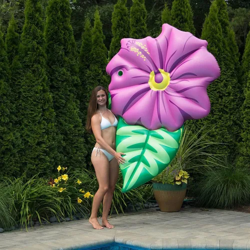 Miniatura 6 de SWIMLINE Flotador Inflable para Piscina Tumbona Balsa Colchón, Colchoneta Divertida, Flor de Hibisco, Morado jamaica (Hibiscus Flower)